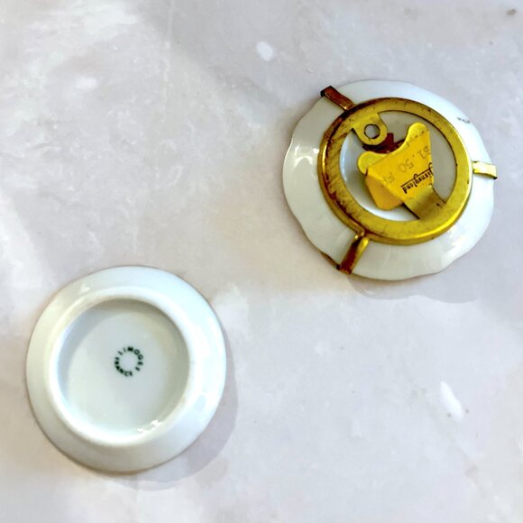 Hand-Painted Limoges Miniature Plate Set: Victorian Romantic Decor, Easel Stands - Picture 5 of 6